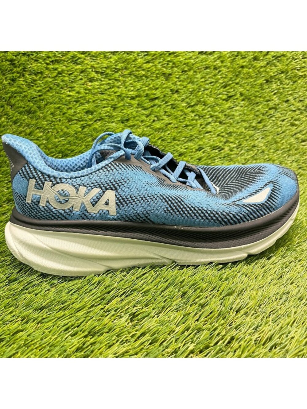 Hoka One One Clifton 9 GTX Mens Size 8.5 Blue Black Road Running Shoes Sneakers